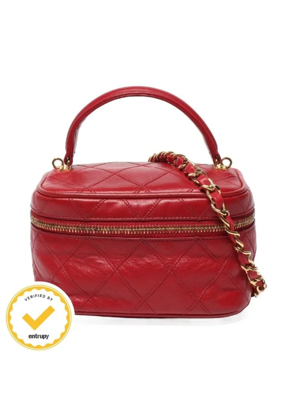 Chanel 2-Way Chain Shoulder Bag Crossbody Vanity Gold